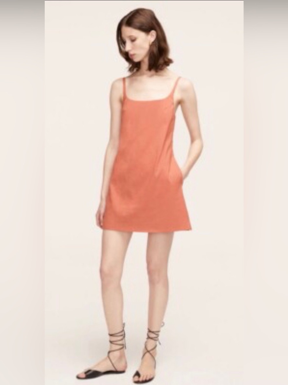 Rebecca Taylor Stretch Linen Skirted Romper in Carnelian NWT 🍀